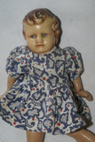 Rare Vintage, Post War England, English doll: 75 years old (1946) 8" high Hand painted face with original clothing superb condition limbs move, she sits & stands