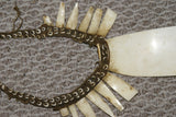 EXTREMELY RARE YALI TRIBE (CANNIBAL) “BIG MAN” MIKAK TRIDACNA GIGAS NECKLACE WITH WOVEN BARK HAND-TWISTED TWINE, VALUABLE CURRENCY, HIGHLANDS, CENTRAL IRIAN JAYA, WEST NEW GUINEA, MID-20th CENTURY, CIRCA 1960’S, PRIVATE COLLECTION
