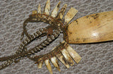 EXTREMELY RARE YALI TRIBE (CANNIBAL) “BIG MAN” MIKAK TRIDACNA GIGAS NECKLACE WITH WOVEN BARK HAND-TWISTED TWINE, VALUABLE CURRENCY, HIGHLANDS, CENTRAL IRIAN JAYA, WEST NEW GUINEA, MID-20th CENTURY, CIRCA 1960’S, PRIVATE COLLECTION