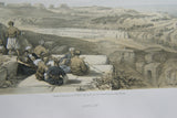 David Robert Authentic First Quarto Edition Duo-Toned Tinted Lithograph Published in 1855 London, Middle East Architecture: Plate 57, Askelon, Israel