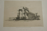 David Robert Authentic Quarto Edition Duo-Toned Tinted Lithograph Published in 1856 London, Middle East Architecture: Plate 154, View At Luxor, Thebes