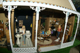 1970 HUGE CUSTOM BUILT & FULLY FURNISHED DOLL HOUSE (5 ft x 4ft x 32”) WITH 14 rooms & 3 gardens, Plants, Trees + Outhouse (1/12 Scale) Operating Lights