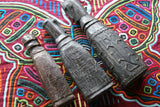 3 CHOICES: Timor Ethnic Authentic Tribal Lime Containers ( used during Betel Habit chew), Vintage Hand Carved Receptacles with hand Carved Wood stoppers (with either ball or protective ancestor faces’ lids) BNW2A, BNW2B or BNW2C