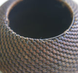 Older Ethnic one of a kind Basket with Incredible Minute Weave, a hand woven betel nut storage Container, including a Sirih Bone & wood Pounder, a Pestle called Pelacok, used to crush the betel nut, from Lombok, Lesser Sunda Islands, Indonesia