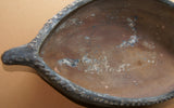 NEW GUINEA PRIMITIVE MUSEUM TRIBAL ART: LAKE CHAMBRI, OLD CERAMIC POTTERY FROM THE AIBOM PEOPLE: EARTHTONES SERVING  DISH  FOR SAGO , BETEL OR  GRUB, 16” x 7 1/2” COLLECTED IN THE LATE 1900’S