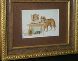 EPHEMERA AMERICANA WHIMSICAL ART: 1887 FRAMED & MATTED, ANTIQUE VICTORIAN ADVERTISING TRADE CARD: J.& P. Coats, GIRL & PET DOG GOLDEN RETRIEVER (DFPO2L) DESIGNER COLLECTOR COLLECTIBLE DELIGHTFUL WALL DÉCOR AD GOLDEN RETRIEVER (DFPO2L)