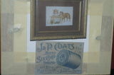 EPHEMERA AMERICANA WHIMSICAL ART: 1887 FRAMED & MATTED, ANTIQUE VICTORIAN ADVERTISING TRADE CARD: J.& P. Coats, GIRL & PET DOG GOLDEN RETRIEVER (DFPO2L) DESIGNER COLLECTOR COLLECTIBLE DELIGHTFUL WALL DÉCOR AD GOLDEN RETRIEVER (DFPO2L)