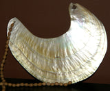 Museum Bride Price Currency, Rare Perfect Ceremonial Moka Kina Shell Necklace (Huge Mother of Pearl Crescent) Pectoral Collected from the Foi Tribe (Papua New Guinea), Late 1900’s, Highly Collectible. KINA12
