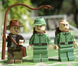 3 RARE LEGO RETIRED HIGHLTY COLLECTIBLE MINIFIGURES INDIANA JONES iaj044 7196 WITH GRIN (SMILE) HAT, SATCHEL & WHIP + 2 RUSSIAN SOLDIERS OR GUARDS (GREEN UNIFORMS) WITH CAP & BACKPACKS iaj013 (kits 7625 & 7626) ITEM 78 Year 2008 15 pcs