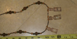 Unique Vintage Hand crafted Ethnic Glass Trade Beads, Rudhaccha Seeds & Seed Beads Necklace with 3 Buffalo Bone Hand Carved Pendants of Protective Ancestor Effigies for Good Luck, Health & Prosperity, Borneo, Indonesia NECK11+ 1 Flapper Coconut necklace.