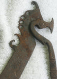 1800’s Very Rare Old Traditional Ethnic Iron Betel Areca Nut Cutter, Cracker, called Kacip (Kecil) Iron Tool, Collected in Sumatra in the 1970's, Horse Motif. 19th century, Indonesia
