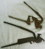1800’s Very Rare Old Traditional Ethnic Iron Betel Areca Nut Cutter, Cracker, called Kacip (Kecil) Iron Tool with silver handles, Collected in Sumatra in the 1970's, Lion Head Motif. 19th century, Indonesia