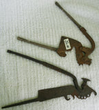 1800’s Very Rare Old Traditional Ethnic Iron Betel Areca Nut Cutter, Cracker, called Kacip (Kecil) Iron Tool with silver handles, Collected in Sumatra in the 1970's, Lion Head Motif. 19th century, Indonesia