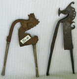 1800’s Very Rare Old Traditional Ethnic Iron Betel Areca Nut Cutter, Cracker, called Kacip (Kecil) Iron Tool, Collected in Sumatra in the 1970's, Horse Motif. 19th century, Indonesia