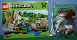 NOW RARE RETIRED LEGO MINECRAFT: The Iron Golem WITH 3 MINIFIGURES GOLEM, ALEX & ZOMBIE, BABY PIG,  TOOLS, ACCESSORIES, 21123, Age 6-12 (208 PIECES) YEAR 2016 COMPLETE, BOX & BOOKLETS INCLUDED.