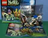 NOW RARE RETIRED LEGO MONSTER FIGHTERS SET The Mummy 9462 WITH 2 MINIFIGURES(90 PIECES, SOME GLOW IN THE DARK) ANN LEE HELICOPTER, GHOSTLY CHARIOT, MOONSTONE AGE 7-12, Year 2012