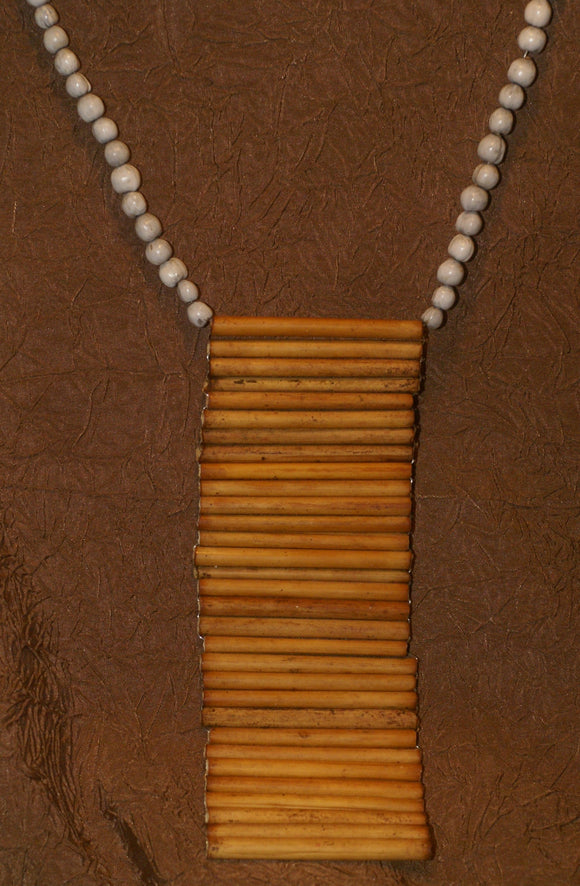 2 “Big Man” Bamboo Bib Pectoral Ornament & Coconut Necklace, Bamboo & Seed Beads, Once Worn during a Sing-Sing celebration by a Tribal Dancer from the Highlands Of Papua New Guinea, collected in the late 1900’s