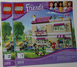 NOW RARE RETIRED LEGO Friends Kit: Olivia’s House (3315) with 3 Minifigures & 1 Cat, kitchen, Living, Bedroom, Bath, Gardens, Barbecue, Patio & Many Accessories. 695 PIECES, YEAR 2012, AGE 6 TO 12. COMPLETE BOX & BOOKLETS, BUILT ONCE