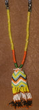 Unique Tribal Old Hand Crafted Colorful Rare Magic Spiritual Glass Trade Beads & Tassel Necklace, Ethnic Orang Ulu Ceremonial Status Symbol, Currency, Bride Price, collected in late 1900’s, Borneo, Kalimantan. NB10 + 1 Handmade Coconut Beads’ Chain