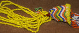 Unique Tribal Old Hand Crafted Colorful Rare Magic Spiritual Glass Trade Beads & Tassel Necklace, Ethnic Orang Ulu Ceremonial Status Symbol, Currency, Bride Price, collected in late 1900’s, Borneo, Kalimantan. NB8 yellow, orange, white green, blue