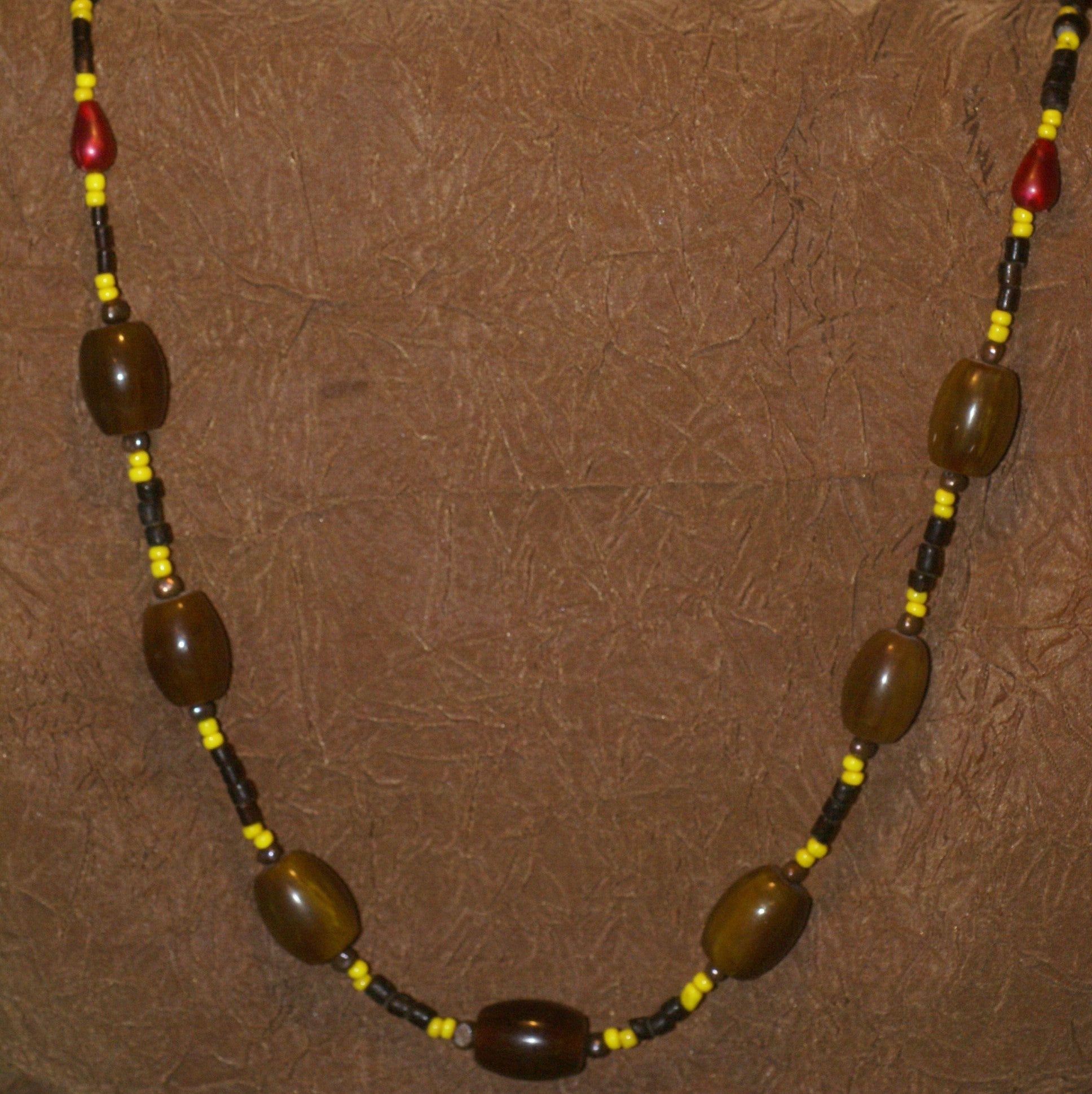 Store Vintage Trade Bead Necklace Amber glass