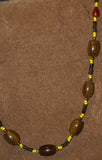Unique Vintage Hand Crafted Ethnic Amber & Older Glass Trade Beads Necklace, Orang Ulu, Iban & Dayak tribal wear, also Local Currency, Borneo: NECK33 + 1 Flapper Coconut necklace