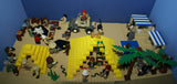 CUSTOM LEGO SET, PYRAMID RAIDERS ARCHEOLOGIC DIG WITH 33 NOW RARE RETIRED MINIFIGURES FROM ADVENTURES OF THE ORIENT EXPRESS & INDIANA JONES TEAM, SKELETONS, SNAKES SCORPIONS SPIDERS, 2 PYRAMIDS, OASIS, MANY ACCESSORIES 535 PCS (KIT 11) 20" X 10"