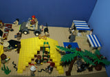 CUSTOM LEGO SET, PYRAMID RAIDERS ARCHEOLOGIC DIG WITH 33 NOW RARE RETIRED MINIFIGURES FROM ADVENTURES OF THE ORIENT EXPRESS & INDIANA JONES TEAM, SKELETONS, SNAKES SCORPIONS SPIDERS, 2 PYRAMIDS, OASIS, MANY ACCESSORIES 535 PCS (KIT 11) 20" X 10"