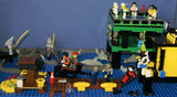 4 CUSTOM LEGO SETS "MISSION DEEP SEA COMPROMISED" (32" x 12") 1012 pieces, 36 NOW RARE RETIRED MINIFIGURES, 30 ANIMALS OR FISH, 3 RESEARCH CENTERS ON STILTS, POOL, DOCKS, BOATS, HOLDING TANKS, ROCKY SHORE, MANY ACCESSORIES (KIT 13)