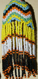 Unique Tribal Old Hand Crafted Colorful Rare Magic Spiritual Glass Trade Beads & Tassel Necklace, Ethnic Orang Ulu Ceremonial Status Symbol, Currency, Bride Price, collected in late 1900’s, Borneo, Kalimantan. NB10 + 1 Handmade Coconut Beads’ Chain