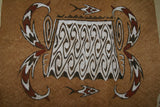 Rare Maro Tapa loin Bark Cloth (Kapa in Hawaii), from Lake Sentani, Irian Jaya, Papua New Guinea. Hand painted by a Tribal Artist with natural pigments: Spiritual Stylized Fish Motifs & swordfish 29" x 26" (no 4)