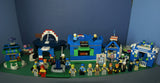 CUSTOM LEGO SET WITH OVER 12 BUILDS: 1488 PCS, 25 NOW RARE RETIRED MINIFIGURES. ENTRANCE ARCH, AMUSEMENT PARK, RIDES & GAMES, POLICE QUARTERS, PUBLIC RESTROOMS, FOUNTAIN, MANY ACCESSORIES. kit 23