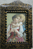 EPHEMERA AMERICANA WHIMSICAL ART: 1880 FRAMED VICTORIAN TRADE CARD: DR JAYNES TONIC VERMIFUGE, 'My Mamma!' MARLOW. SWEET MOTHER & DAUGHTER LOVE (DFPO1D) HAND PAINTED FRAME BY ARTIST DESIGNER COLLECTOR COLLECTIBLE DELIGHTFUL WALL DÉCOR