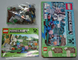 NOW RARE RETIRED LEGO MINECRAFT: The Iron Golem WITH 3 MINIFIGURES GOLEM, ALEX & ZOMBIE, BABY PIG,  TOOLS, ACCESSORIES, 21123, Age 6-12 (208 PIECES) YEAR 2016 COMPLETE, BOX & BOOKLETS INCLUDED.