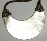 Unique Bride Price Currency, Rare Ceremonial Moka Kina Shell Necklace (Huge Mother of Pearl Crescent) Pectoral with Hand Made Fiber Twine band with Shells, Collected from the Foi Tribe (Papua New Guinea), Mid 1900’s, Highly Collectible. KINA16
