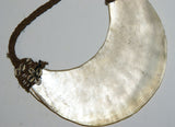 Unique Bride Price Currency, Rare Ceremonial Moka Kina Shell Necklace (Huge Mother of Pearl Crescent) Pectoral with Hand Made Fiber Twine band with Shells, Collected from the Foi Tribe (Papua New Guinea), Mid 1900’s, Highly Collectible. KINA16