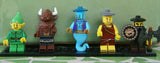 5 NOW RARE RETIRED LEGO MINIFIGURES Series 5, 6, 9, 11 EVIL DWARF, BLUE GENIE, MINOTAUR, ROMAN EMPEROR, GREEN ELF, ALL BRAND NEW WITH SOME ACCESSORIES, 25 PIECES (INVENTORY ITEM 5)