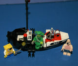 UNIQUE CUSTOM LEGO SET (58 PCS) 3, NOW RARE, (NEW) RETIRED MINIFIGURES: FLYING DUTCHMAN, SPONGEBOB AND PATRICK 3817,  PIRATE BOAT WITH PULLY, GEARS & ACCESSORIES (KIT 31)