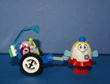 CUSTOM LEGO SET (20 PCS): 2, NOW RARE RETIRED, (NEW) MINIFIGURES & MRS PUFF, GARY THE SNAIL AND CARRIAGE, STROLLER WITH TRANSPARENT SUNROOF 3818 (KIT 33)