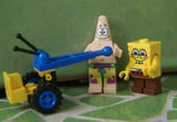 LEGO CUSTOM BUILD PLUS 2 NOW RARE, NEW, RETIRED MINIFIGURES: SPONGEBOB AND PATRICK FROM KIT 3834 OPERATING A STEEPLECHASE CARRIAGE WITH COMMANDS (20 PCS) ITEM 34