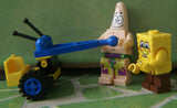 LEGO CUSTOM BUILD PLUS 2 NOW RARE, NEW, RETIRED MINIFIGURES: SPONGEBOB AND PATRICK FROM KIT 3834 OPERATING A STEEPLECHASE CARRIAGE WITH COMMANDS (20 PCS) ITEM 34