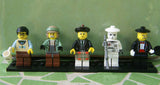 5 NOW RARE RETIRED LEGO MINIFIGURES, SOME FROM SERIE 7: BAGPIPER, COMPUTER PROGRAMMER WITH COFFEE CUP, GALAXY PATROL WITH GUN, DR. OCTOPUS FROM SPIDERMAN, MAITRE D' WITH FRYING PAN. 25 PIECES (SERIE 7)