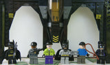 3 LEGO SETS, D.C UNIVERSE SUPER HEROES: BATWING JETPLANE, CATWOMAN JET & AMPHIBIAN POLICE CAR, PLUS 6 HIGHLY COLLECTIBLE NOW RARE RETIRED MINIFIGURES: 2 BATMAN MFGS GREY & BLACK, CATWOMAN, JOKER, HENCHMAN, POLICE GUARD ETC. 287 PCS (KIT 32)