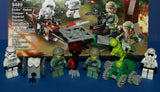 CUSTOM LEGO STAR WARS SET (EPISODES 4/5/6): 4 NOW RARE RETIRED MINIFIGURES: SCOUT AND STORM TROOPERS, GREEN REBELS, SPY & ASSISTANT DROIDS AND 1 BUILD: RECEPTION TOWER (KIT 46) 50 PIECES