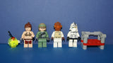 LEGO STAR WARS 4 NOW RARE RETIRED MINIFIGURES (EPISODE 4/5/6): PRINCESS LEIA SW085, SCOUT TROOPER, ADMIRAL ACKBAR SW287, REBEL SW240, SPY DROID, THRONE BENCH ETC... (33 PCS). KIT: ITEM 22