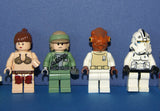 LEGO STAR WARS 4 NOW RARE RETIRED MINIFIGURES (EPISODE 4/5/6): PRINCESS LEIA SW085, SCOUT TROOPER, ADMIRAL ACKBAR SW287, REBEL SW240, SPY DROID, THRONE BENCH ETC... (33 PCS). KIT: ITEM 22