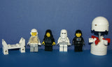 LEGO STAR WARS 4 NOW RARE RETIRED MINIFIGURES (EPISODES 4/5/6): EMPEROR PALPATINE SW066, HOTH REBEL SW108, SNOWTROOPER SW115, FIGHTER PILOT SW035, REVOLVING SPY TOWER DROID & THRONE (KIT SET ITEM 24) 36 PIECES