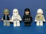 4, NOW RARE, RETIRED LEGO STAR WARS MINIFIGURES COLLECTIBLES (EPISODES 4/5/6): SNOWTROOPER, IMPERIAL TROOPER,  TROOPER SW187, HOTH REBEL, REFLECTIVE SPY TOWER DROID, BENCH & MORE (39 PCS). KIT: SET 25