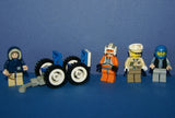 4 LEGO, NOW RARE, RETIRED MINIFIGURES COLLECTIBLES FROM STAR WARS (EPISODES 4/5/6) PLUS CUSTOM BUILD DOUBLE CART TRANSPORT VEHICLE: TROOPERS, HAN SOLO, ZEV SENESCA, HOTH REBEL TROOPER (33 PCS). SET 26, NOT PLAYED WITH