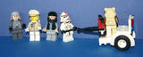 4 RARE RETIRED STAR WARS MINIGIFURES (EPISODES 4/5/6): LUKE SKYWALKER, TROOPER, HOTH REBEL, IMPERIAL OFFICER PLUS 1 FREE EWOK (KIT ITEM SET 28) & A CARRIAGE FOR THE WOUNDED: 45 PIECES